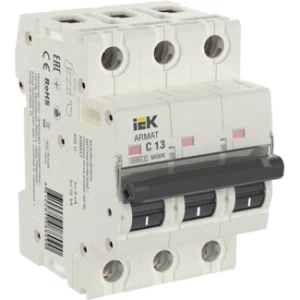 IEK ARMAT Автоматический выключатель M06N 3P C 13А - AR-M06N-3-C013 IEK ARMAT Автоматический выключатель M06N 3P C 13А - AR-M06N-3-C013