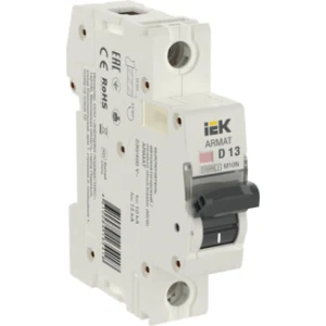 IEK ARMAT Автоматический выключатель M10N 1P D 13А - AR-M10N-1-D013 IEK ARMAT Автоматический выключатель M10N 1P D 13А - AR-M10N-1-D013