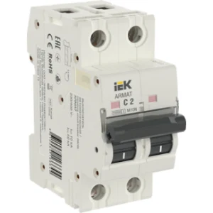 IEK ARMAT Автоматический выключатель M10N 2P C 2А - AR-M10N-2-C002 IEK ARMAT Автоматический выключатель M10N 2P C 2А - AR-M10N-2-C002