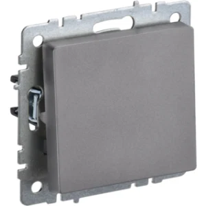 IEK BRITE Выключатель 1-клавишный проходной 10А ВС10-1-6-БрС сталь - BR-V12-0-10-K46 IEK BRITE Выключатель 1-клавишный проходной 10А ВС10-1-6-БрС сталь - BR-V12-0-10-K46