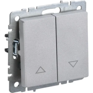 IEK BRITE Выключатель жалюзи 10А ВС10-1-5-БрА алюминий - BR-V15-0-10-K47 IEK BRITE Выключатель жалюзи 10А ВС10-1-5-БрА алюминий - BR-V15-0-10-K47