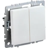 IEK BRITE Выключатель 2-клавишный 10А ВС10-2-0-БрЖ жемчуг