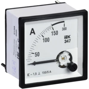 IEK Амперметр аналоговый Э47 150/5А класс точности 1,5 72х72мм - IPA10-6-0150-E IEK Амперметр аналоговый Э47 150/5А класс точности 1,5 72х72мм - IPA10-6-0150-E