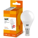 IEK Лампа светодиодная G45 шар 3Вт 230В 3000К E14