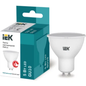 IEK Лампа светодиодная PAR16 софит 5Вт 230В 4000К GU10 - LLE-PAR16-5-230-40-GU10 IEK Лампа светодиодная PAR16 софит 5Вт 230В 4000К GU10 - LLE-PAR16-5-230-40-GU10