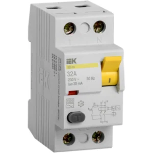 IEK Выключатель дифференциальный (УЗО) ВД1-63 2Р 32А 30мА - MDV10-2-032-030 IEK Выключатель дифференциальный (УЗО) ВД1-63 2Р 32А 30мА - MDV10-2-032-030
