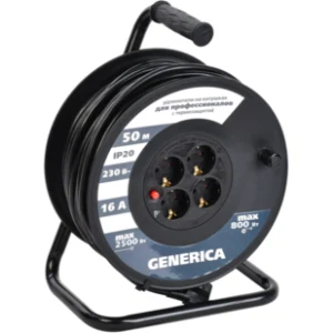 IEK Катушка УК50 с термозащитой 4 места 2P+PE/50м 3х1,5мм2 GENERICA - WKP20-16-04-50-G IEK Катушка УК50 с термозащитой 4 места 2P+PE/50м 3х1,5мм2 GENERICA - WKP20-16-04-50-G